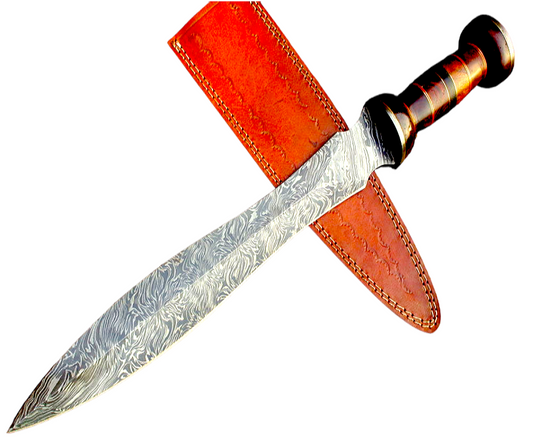 Custom Hand Forged Damascus Steel DOLCH Greek/Roman Sword/Dagger/GLADIOUS Hunting Gladiator Sword