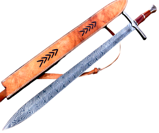 Custom Damascus Steel / Sword / Dagger / Celtic Sword 37" Long Legendary GLADIOUS Sword Machete Hunting Sword