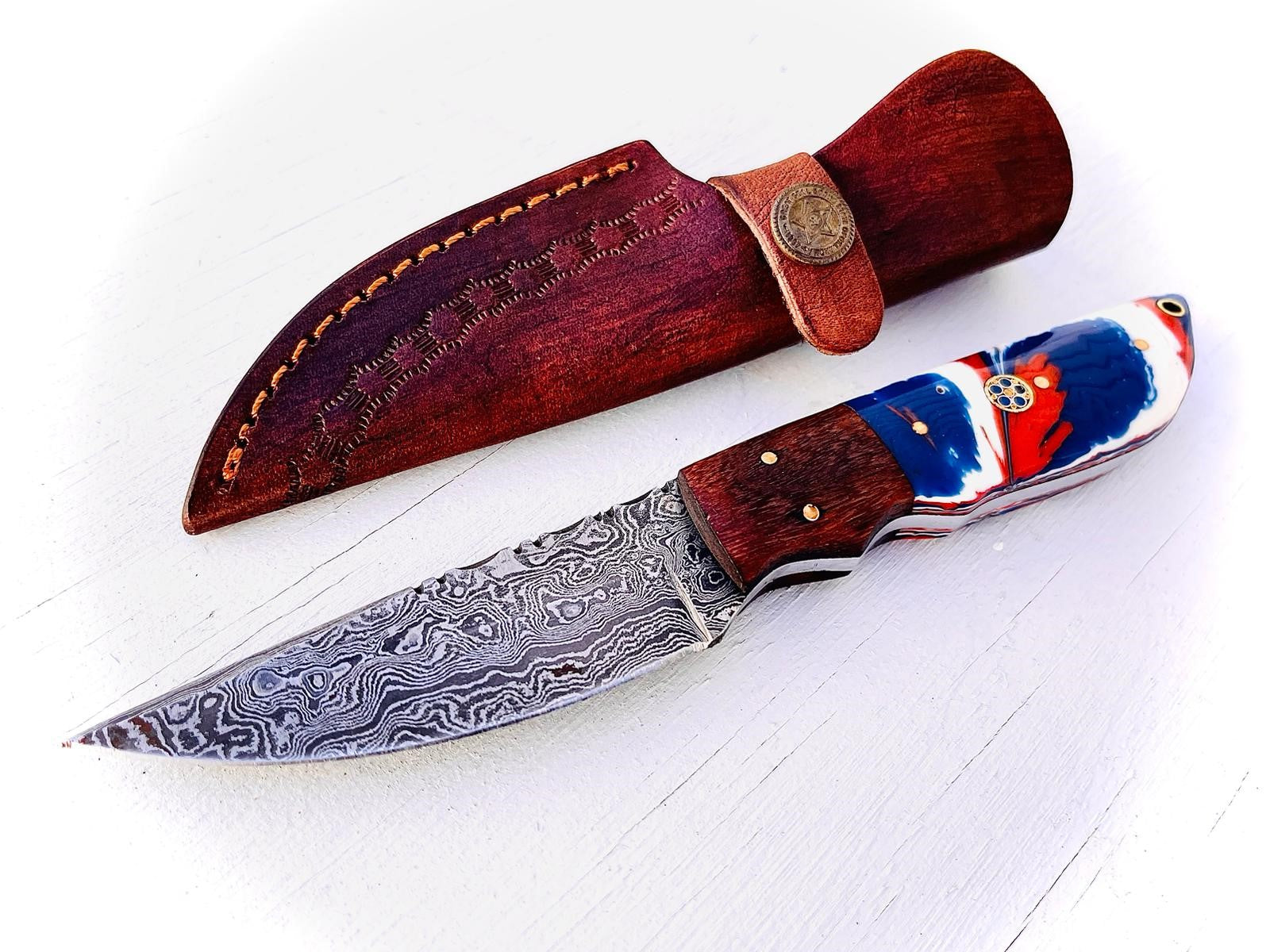 Damascus Steel Knives Night Hunter for outdoor knife fixed blade