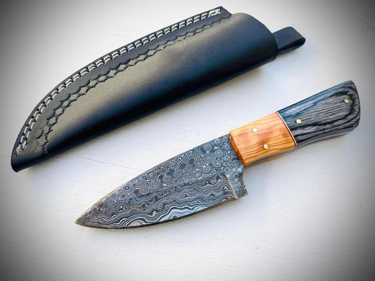 Damascus Steel Knives special edition for Phantom Blades outdoor knife fixed blade olive wood and rose wood knife skinner for hunting and camping knife KG11