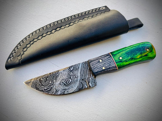 Damascus Steel Knives Night Hunter special edition for outdoor knife fixed blade olive knife skinner for hunting and camping knife KG07