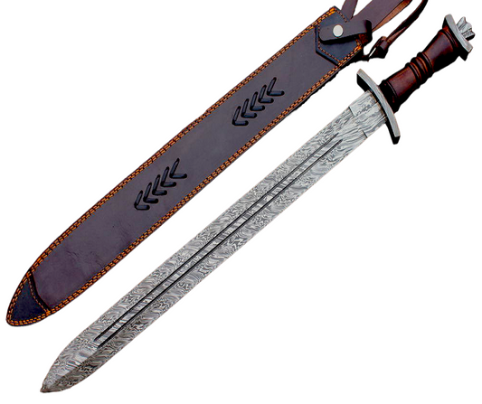 Custom Hand Forged Damascus Steel Swiss Dagger/ Sword/GLADIOUS Sword Gladiator Blood GROOVED Sword
