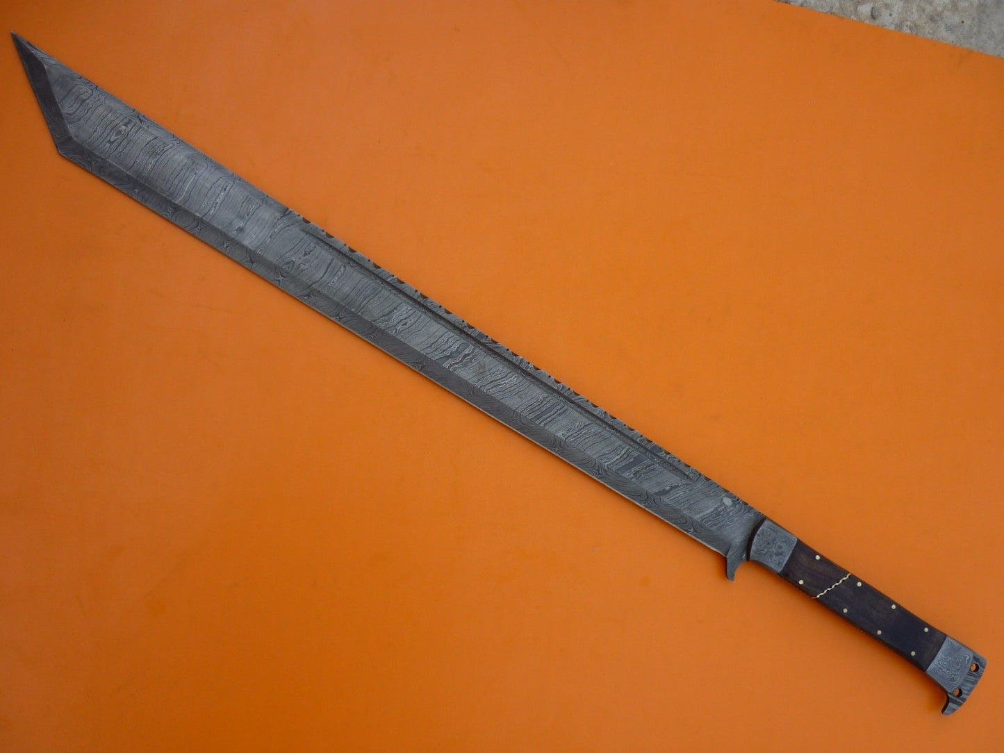 Custom Hand Forged Damascus Steel Machete Sword/ Tanto/ GLADIOUS Hunting Sword