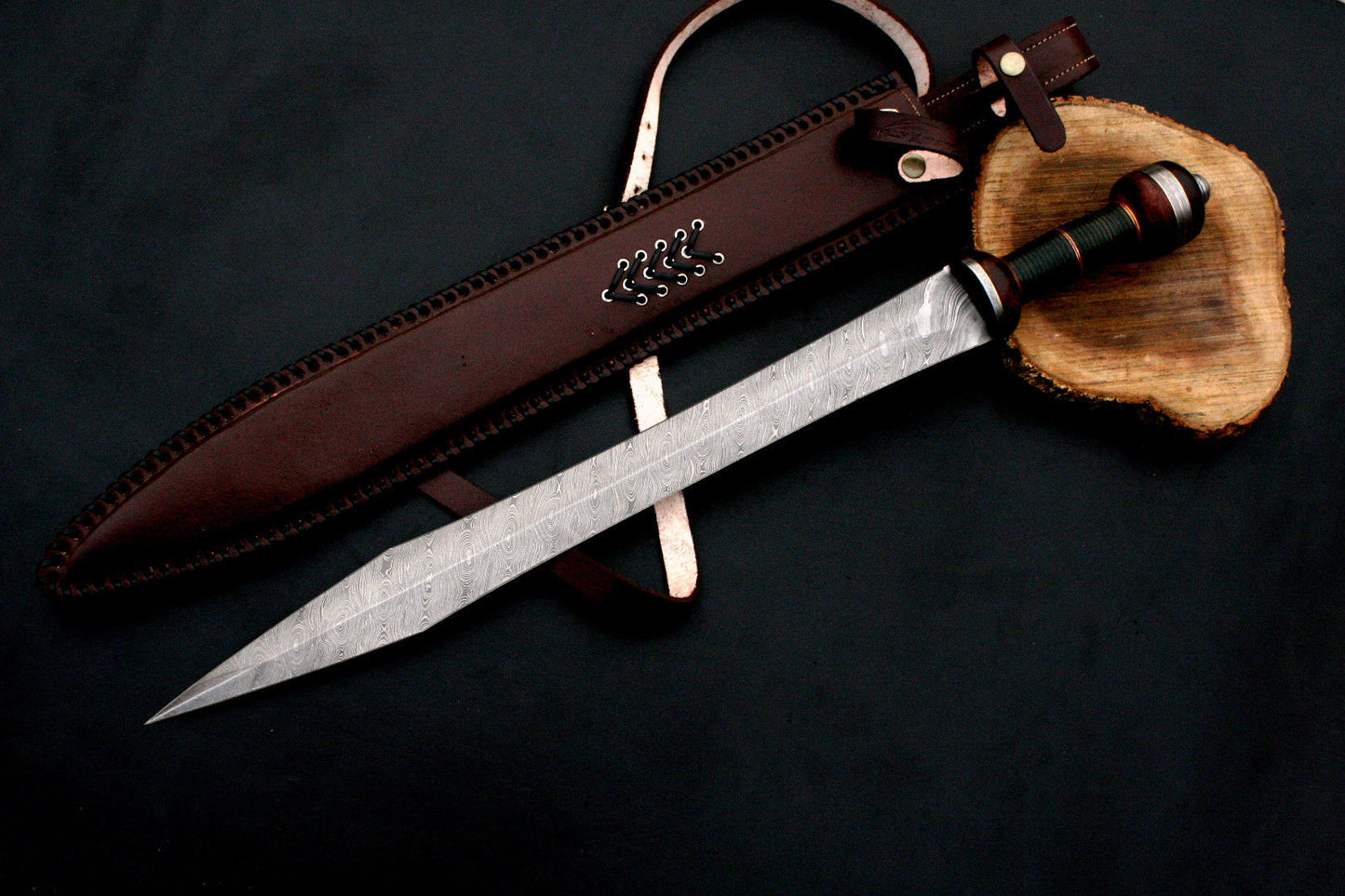 Ultimate Damascus Steel DOLCH Greek/ Sword / Roman Sword/Dagger / GLADIOUS Sword 27" Long